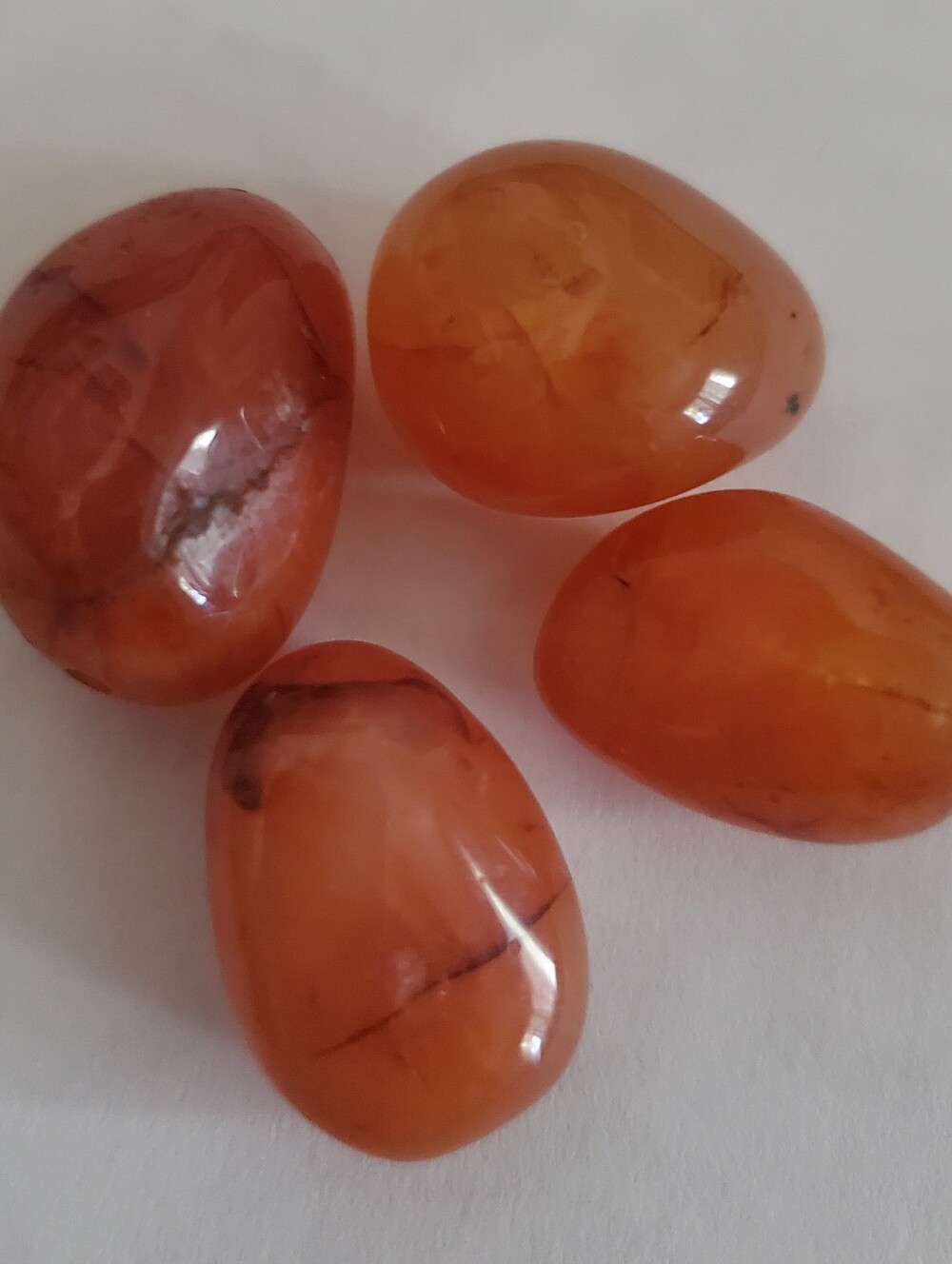 4 - 3/4" Carnelian Tumbled Stone Accent Beads